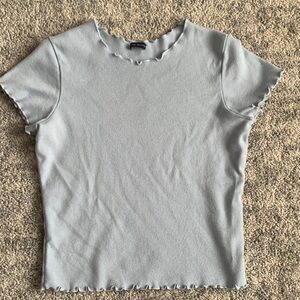 Women's Light Light Blue/Gray Ruffled CropTop